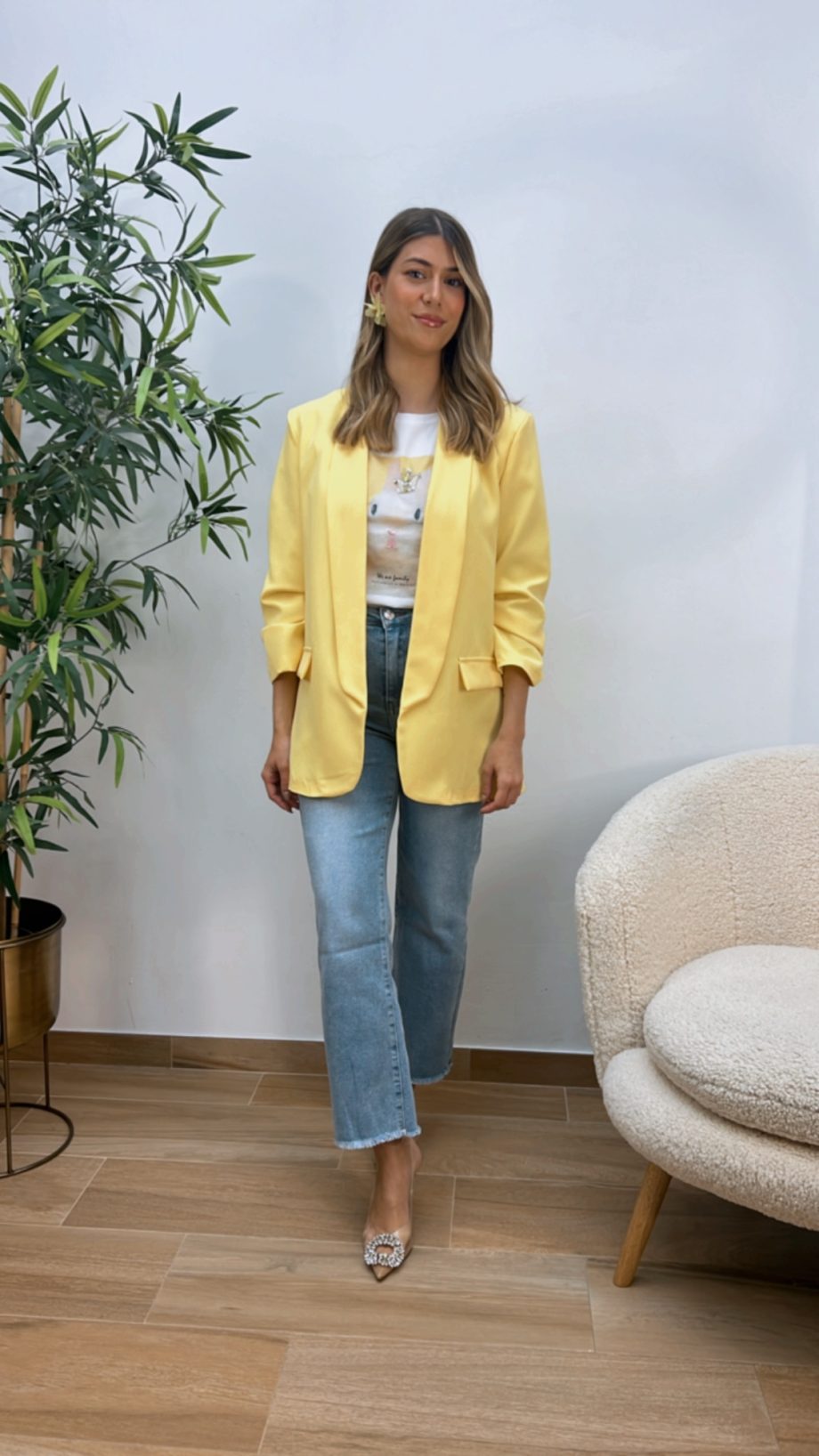 Blazer Basic Amarillo Pastel