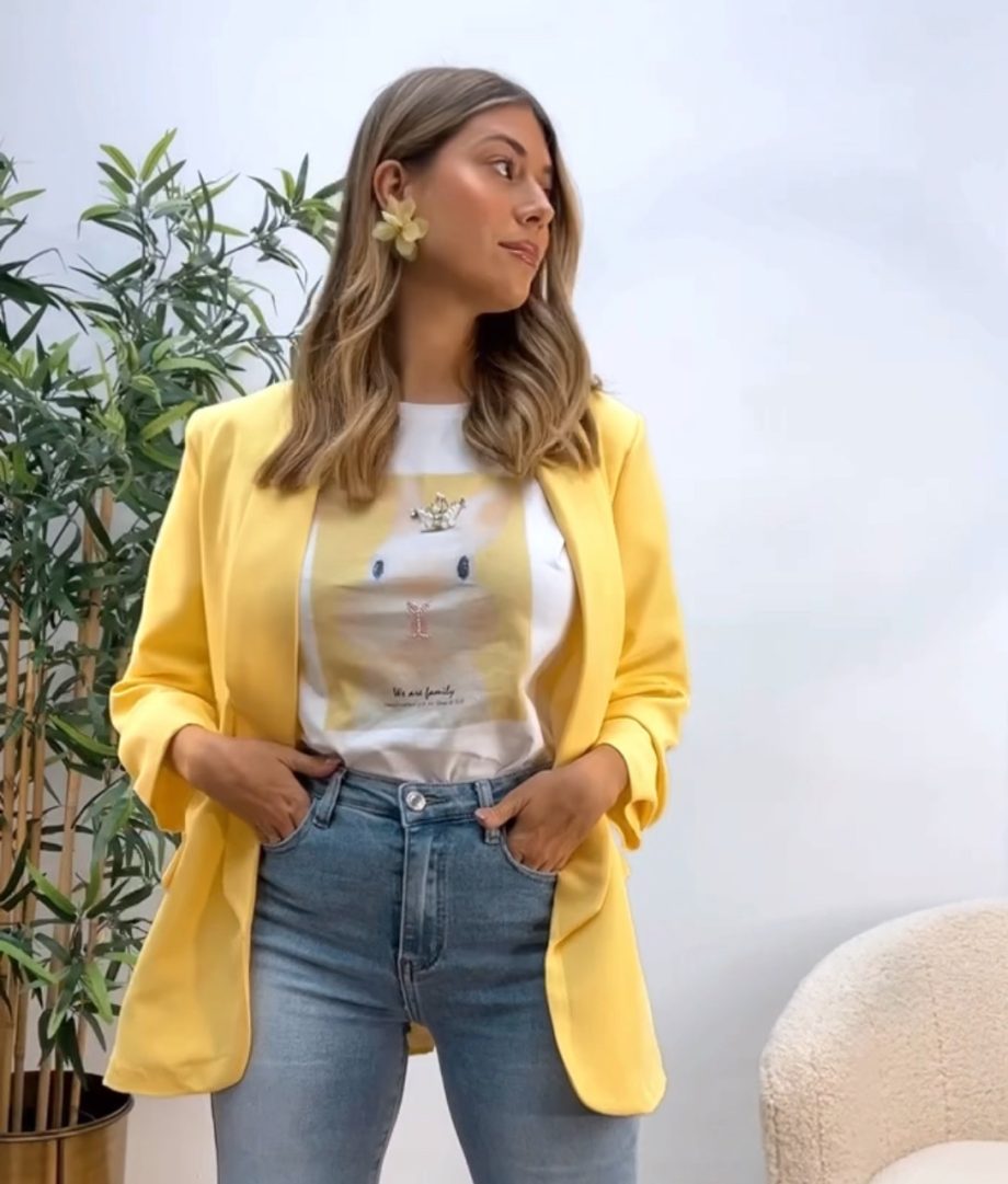 Blazer Basic Amarillo Pastel