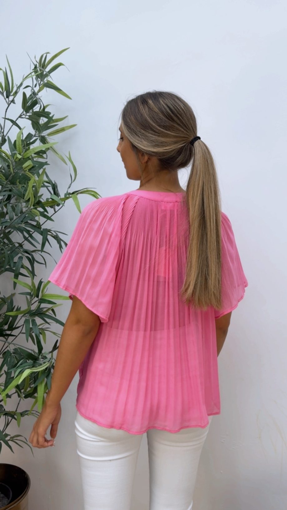 Blusa V. Plisada Rosa