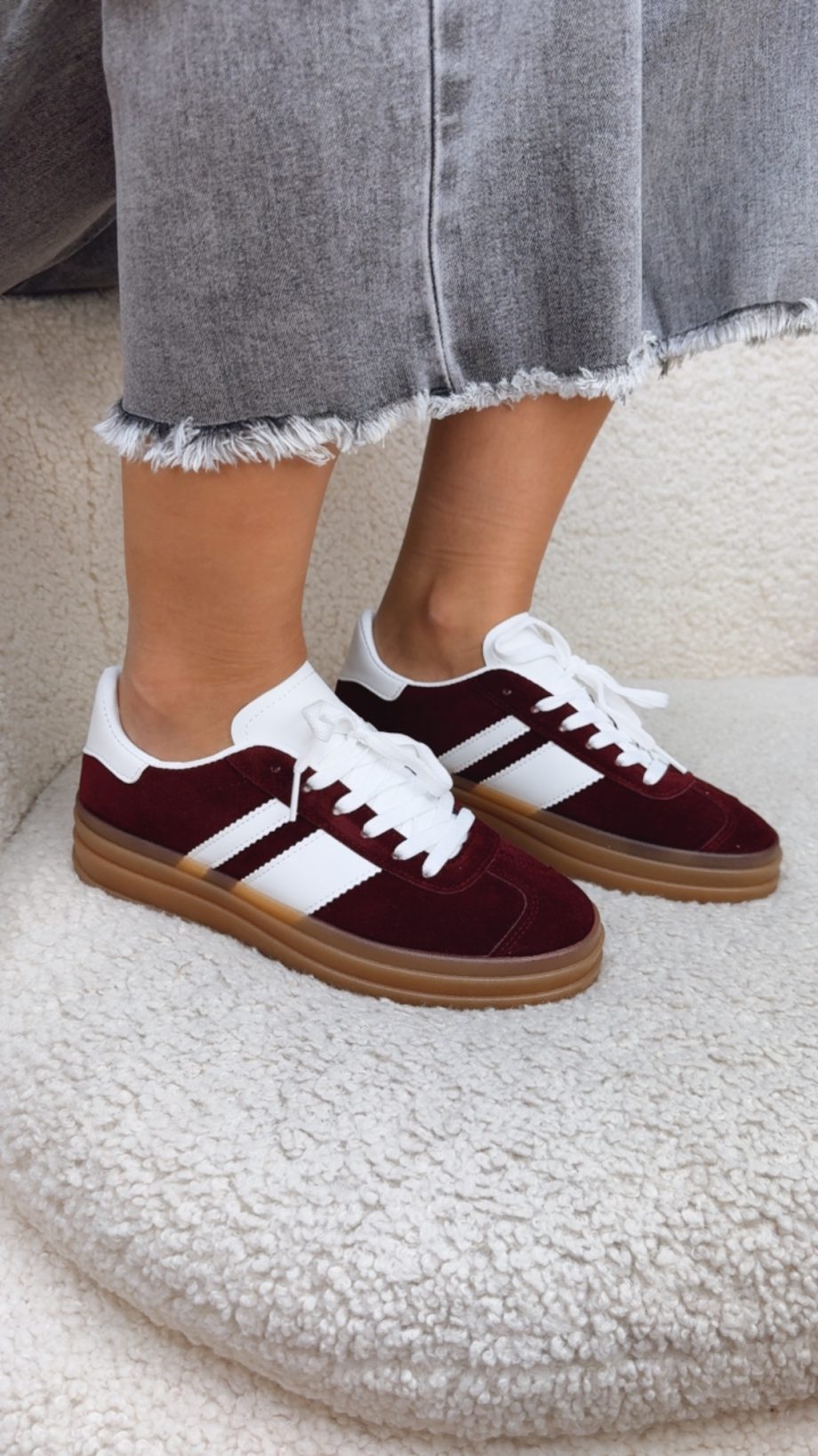 Zapatillas Samba Triple Suela Burdeos