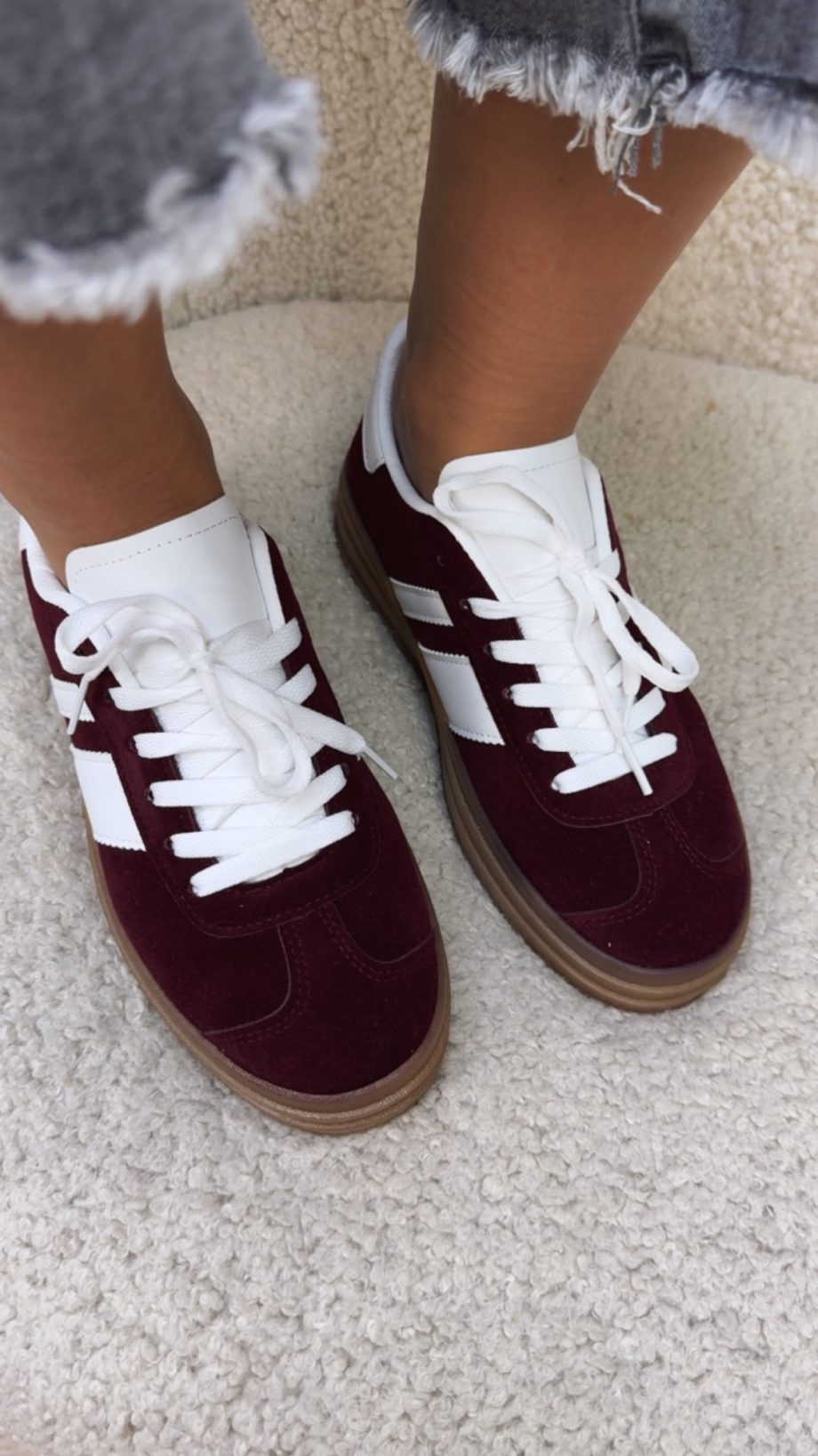 Zapatillas Samba Triple Suela Burdeos