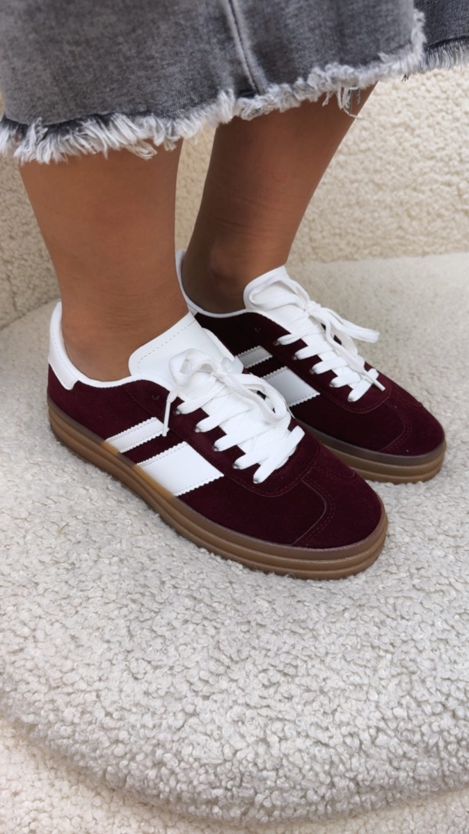 Zapatillas Samba Triple Suela Burdeos
