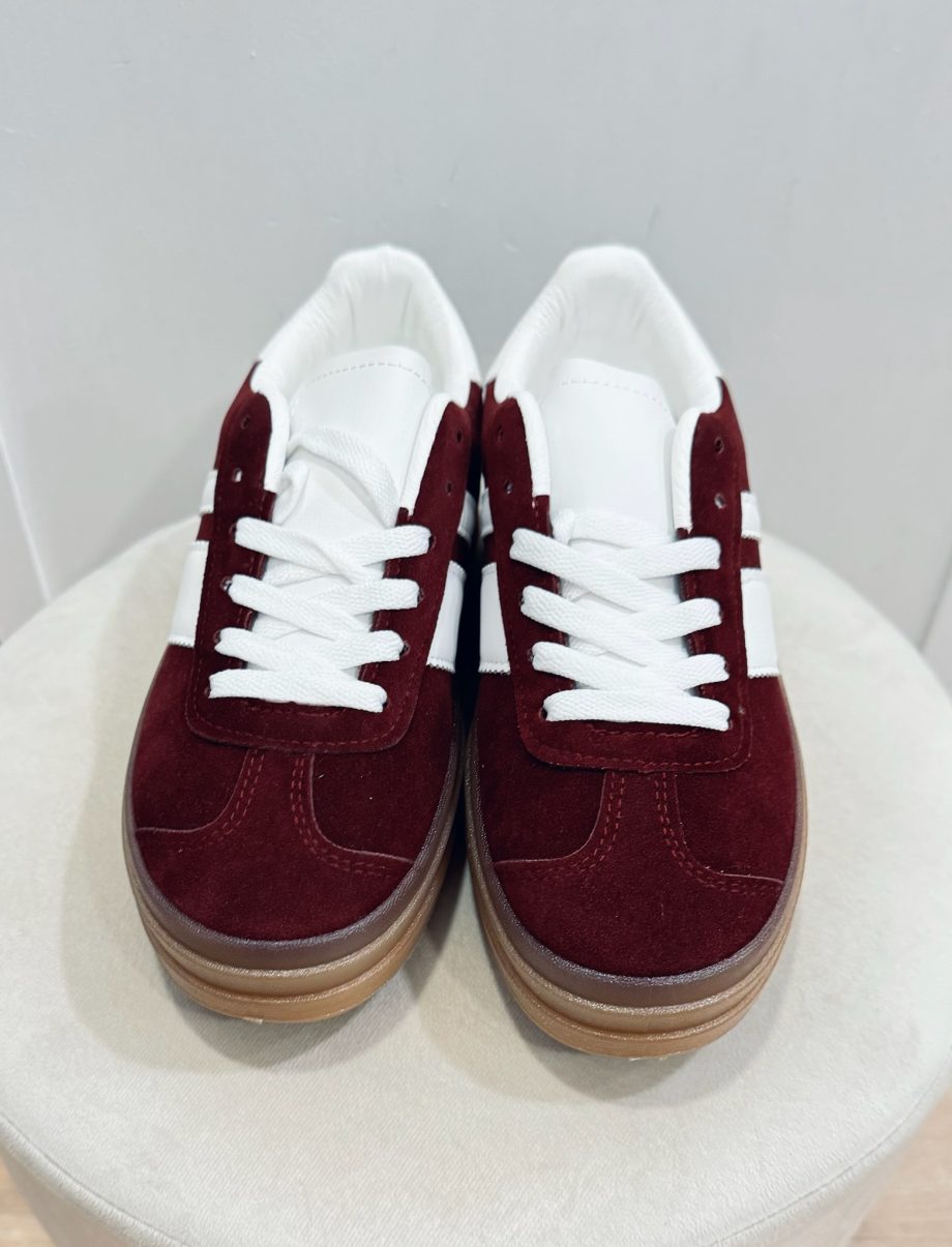Zapatillas Samba Triple Suela Burdeos