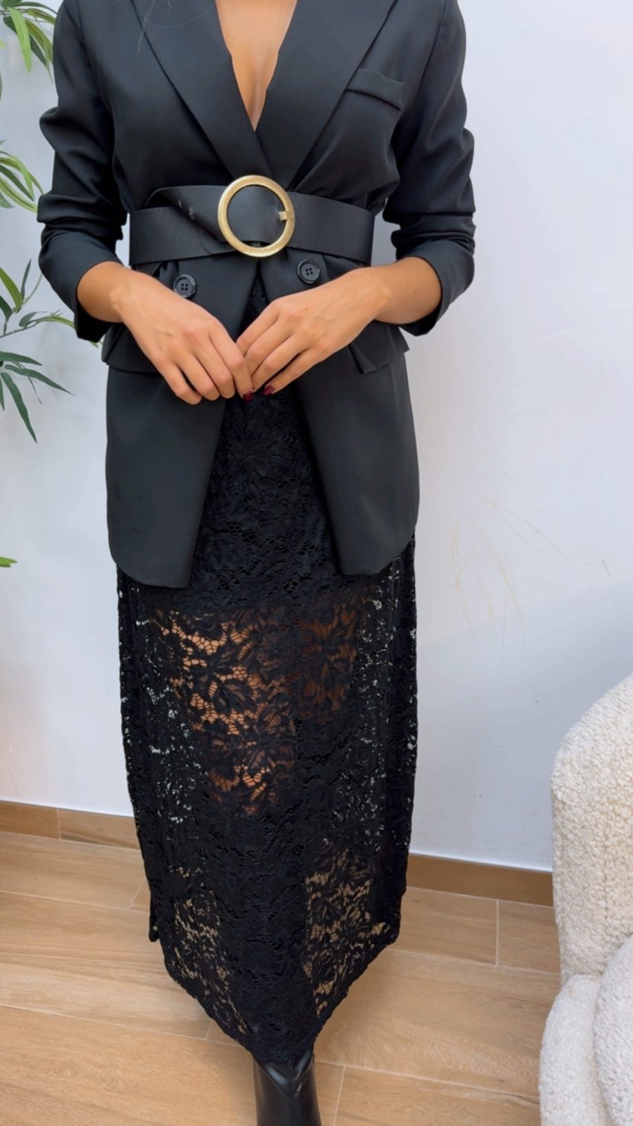 Falda Encaje Negra Larga