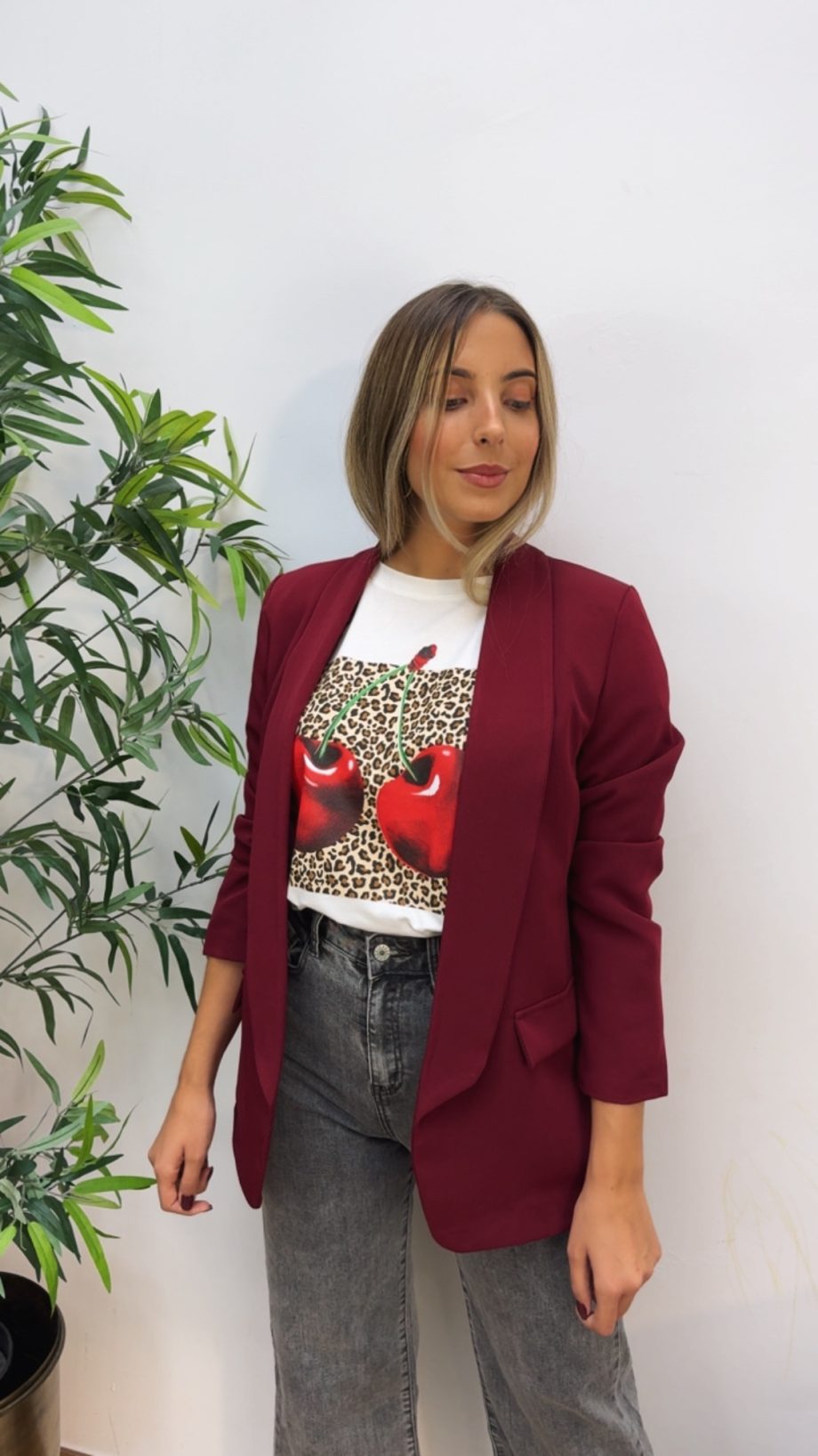 Blazer Basic Burdeos