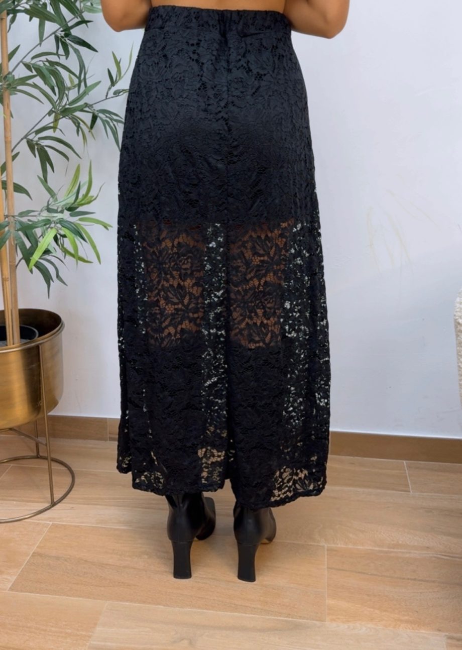 Falda Encaje Negra Larga