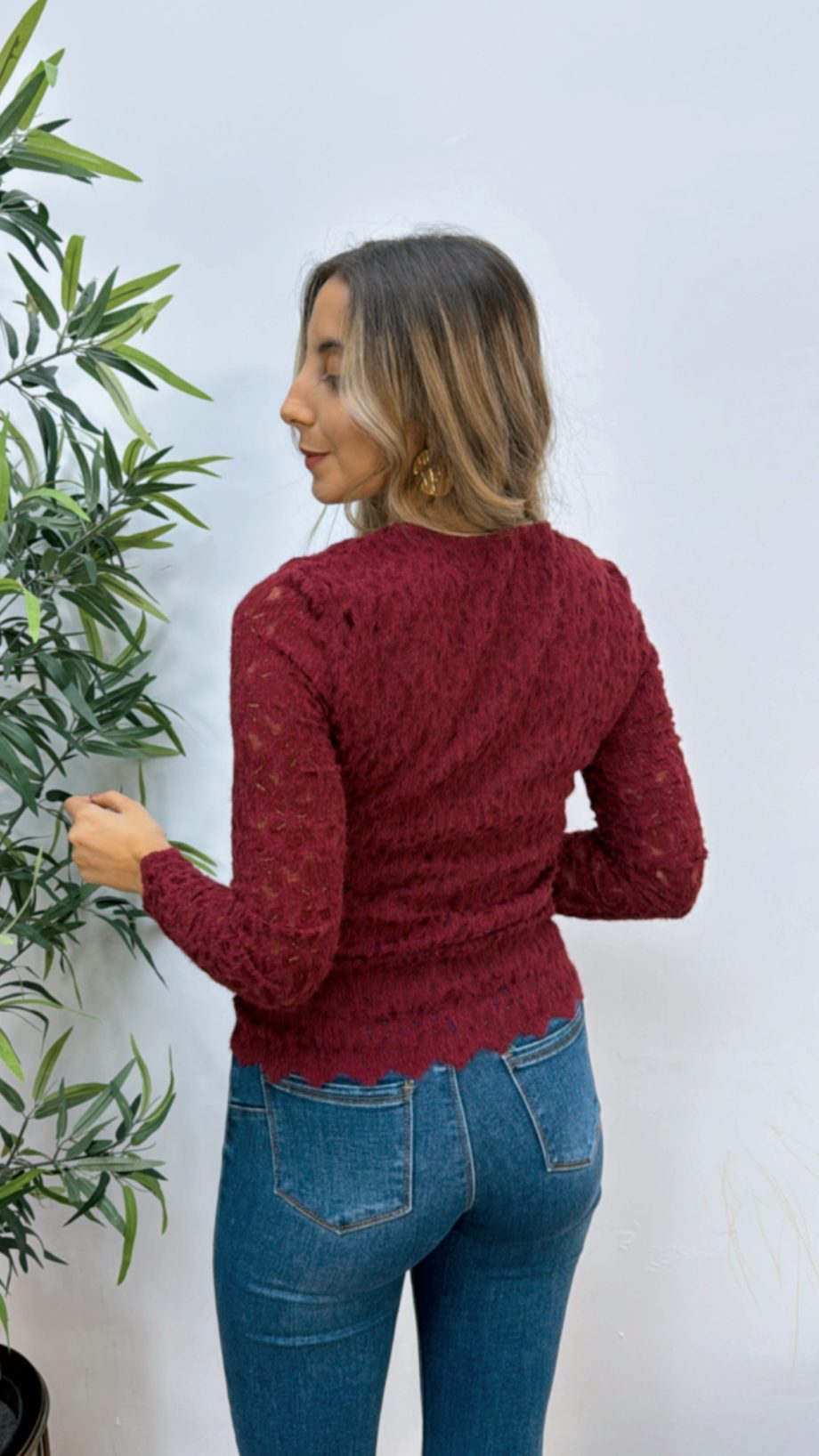 Top Encaje Burdeos