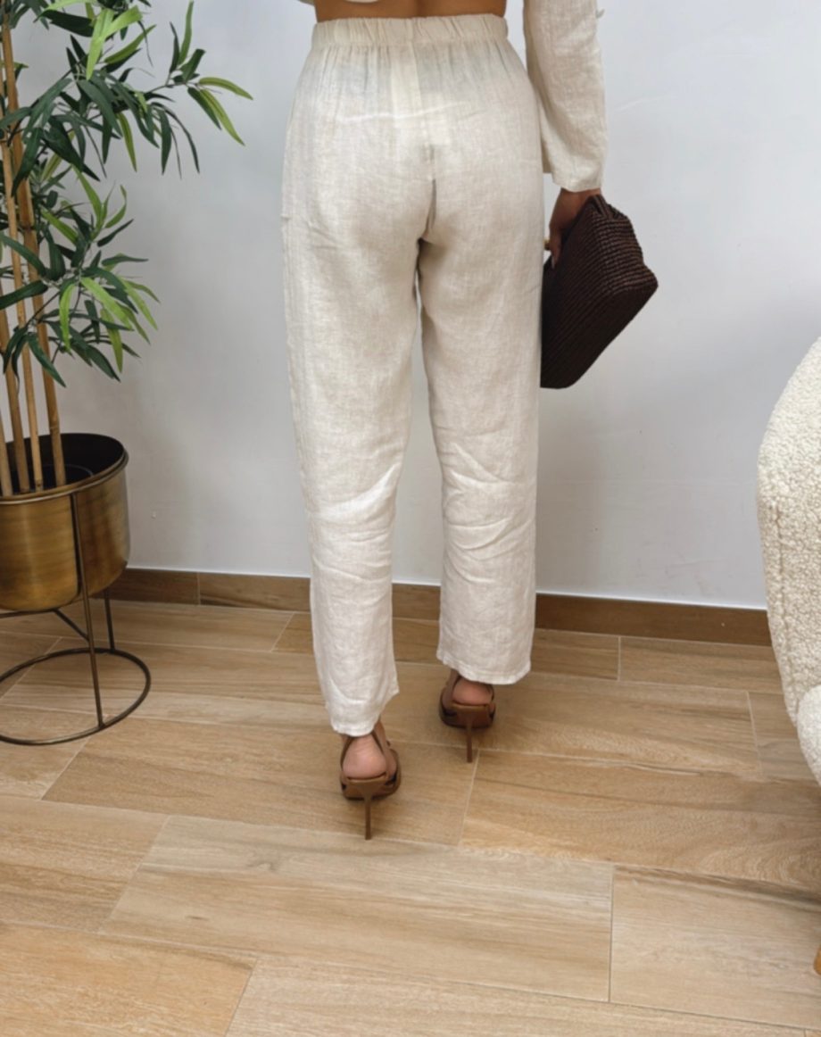 Pantalón Lino Beige
