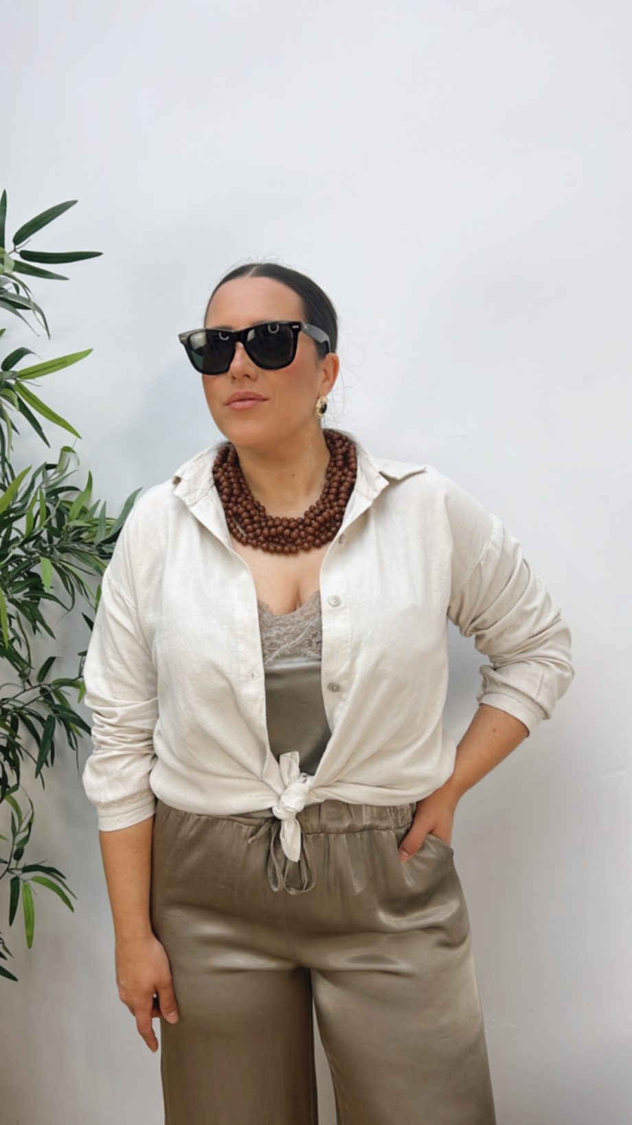Camisa Lino Beige