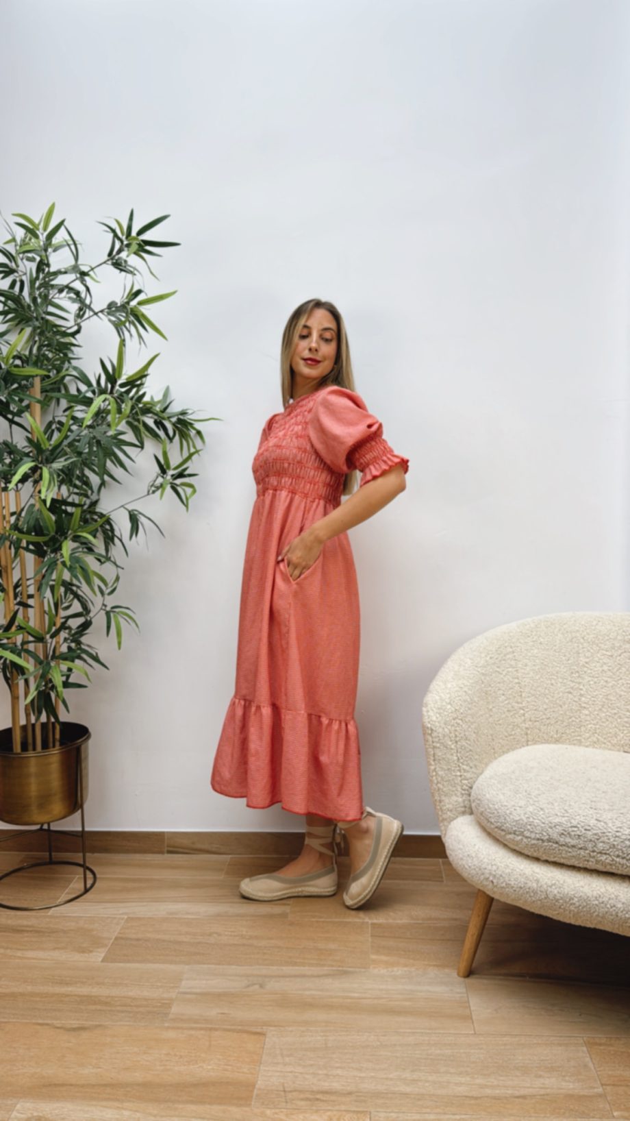 Vestido Panel Abeja Rojo