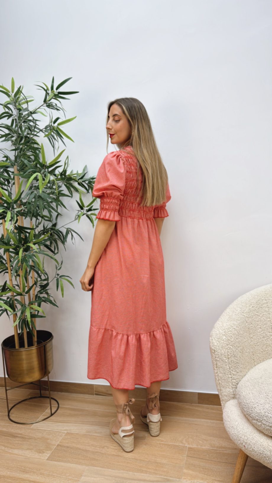 Vestido Panel Abeja Rojo
