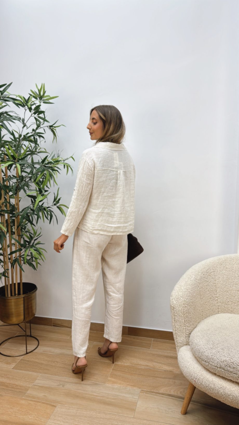 Pantalón Lino Beige