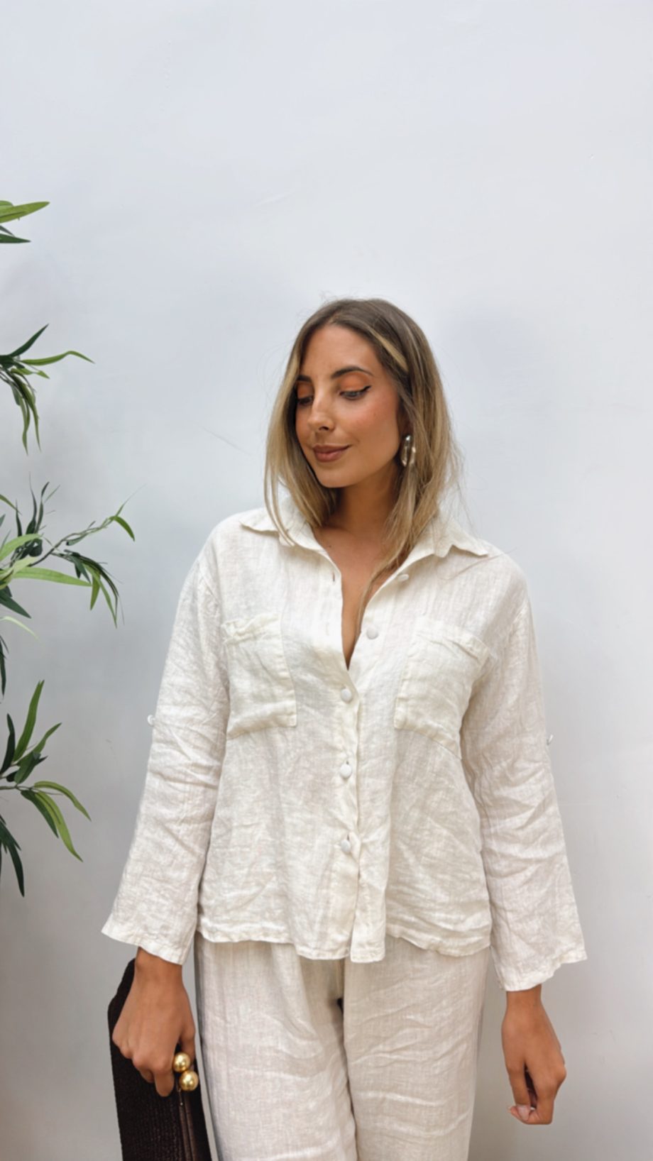 Camisa Lino Beige