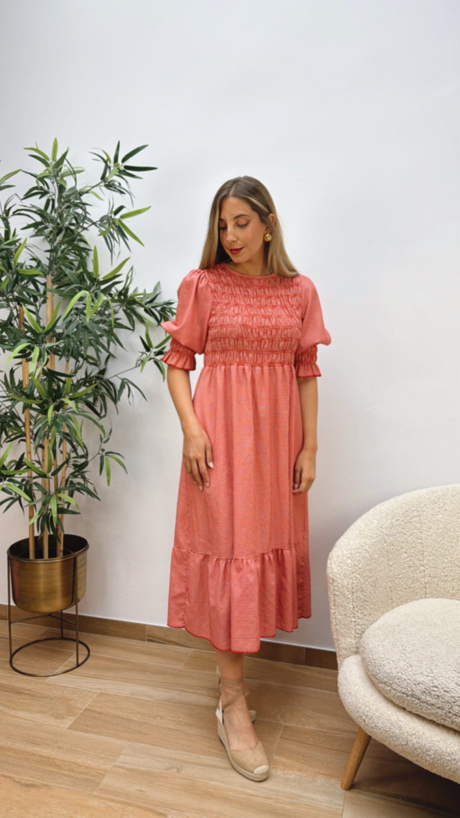 Vestido Panel Abeja Rojo