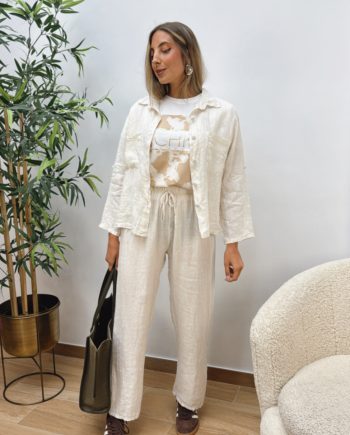 Pantalón Lino Beige