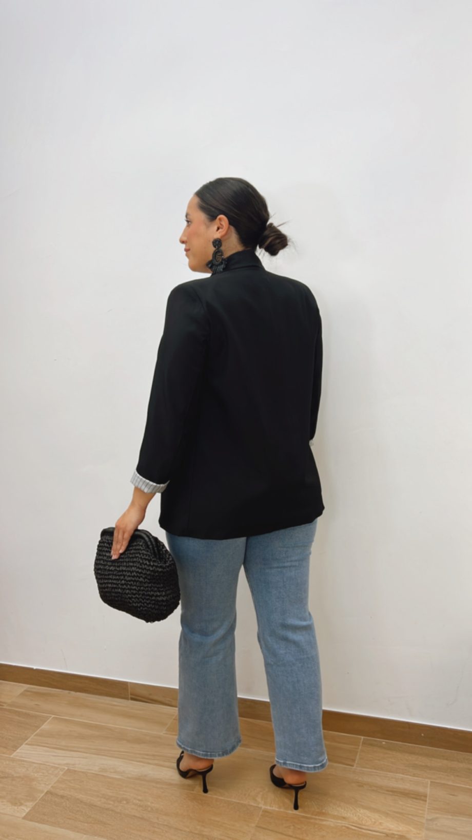 Blazer Vuelta Rayas Negra