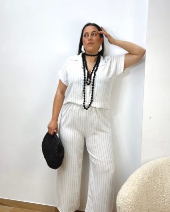 Conjunto Fluido Raya Diplomática Blanco