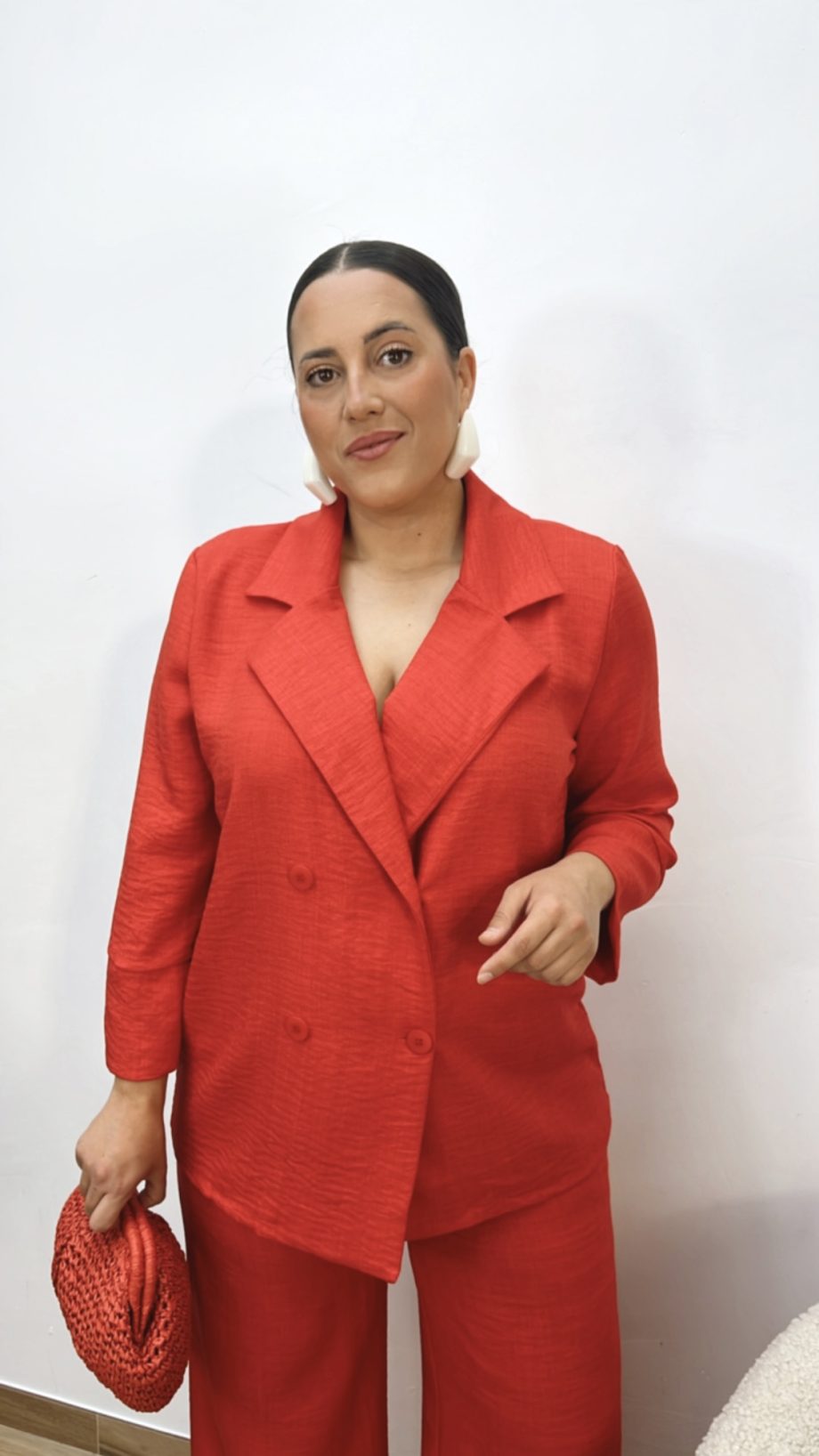 Traje Chaqueta Cruzado Rojo