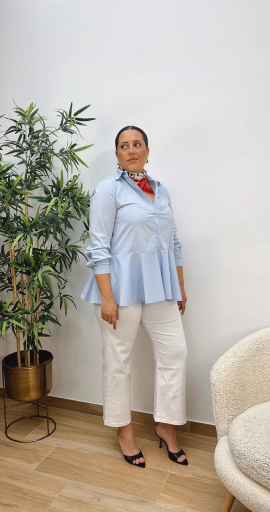 Blusa Peplum Azul