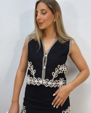 Falda Pantalón Negra & Crudo