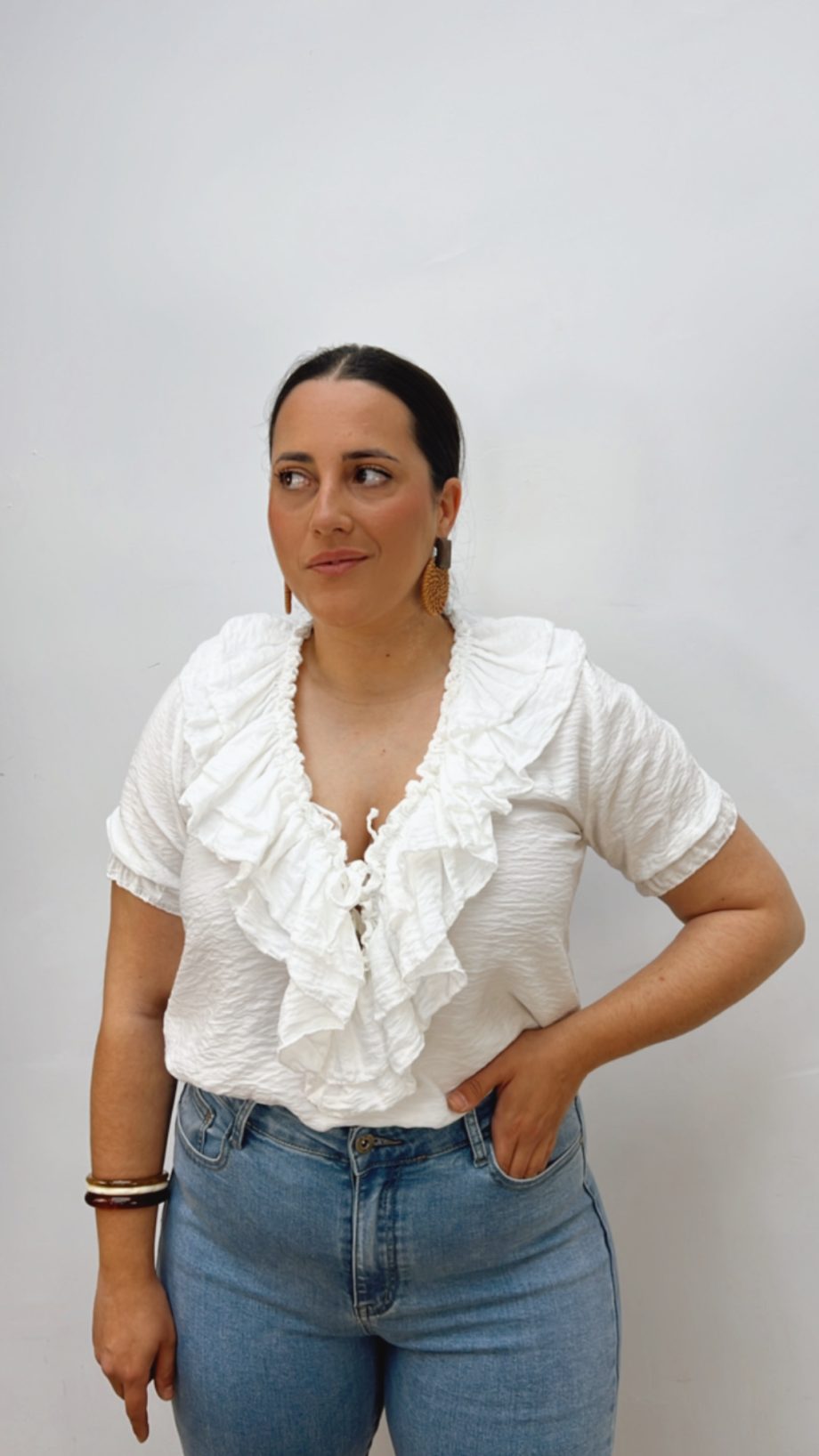 Blusa Doble Volante Blanca