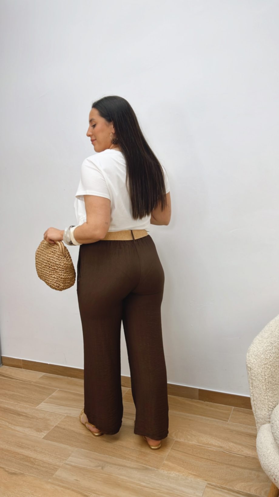 Pantalón Fluido Marrón Chocolate