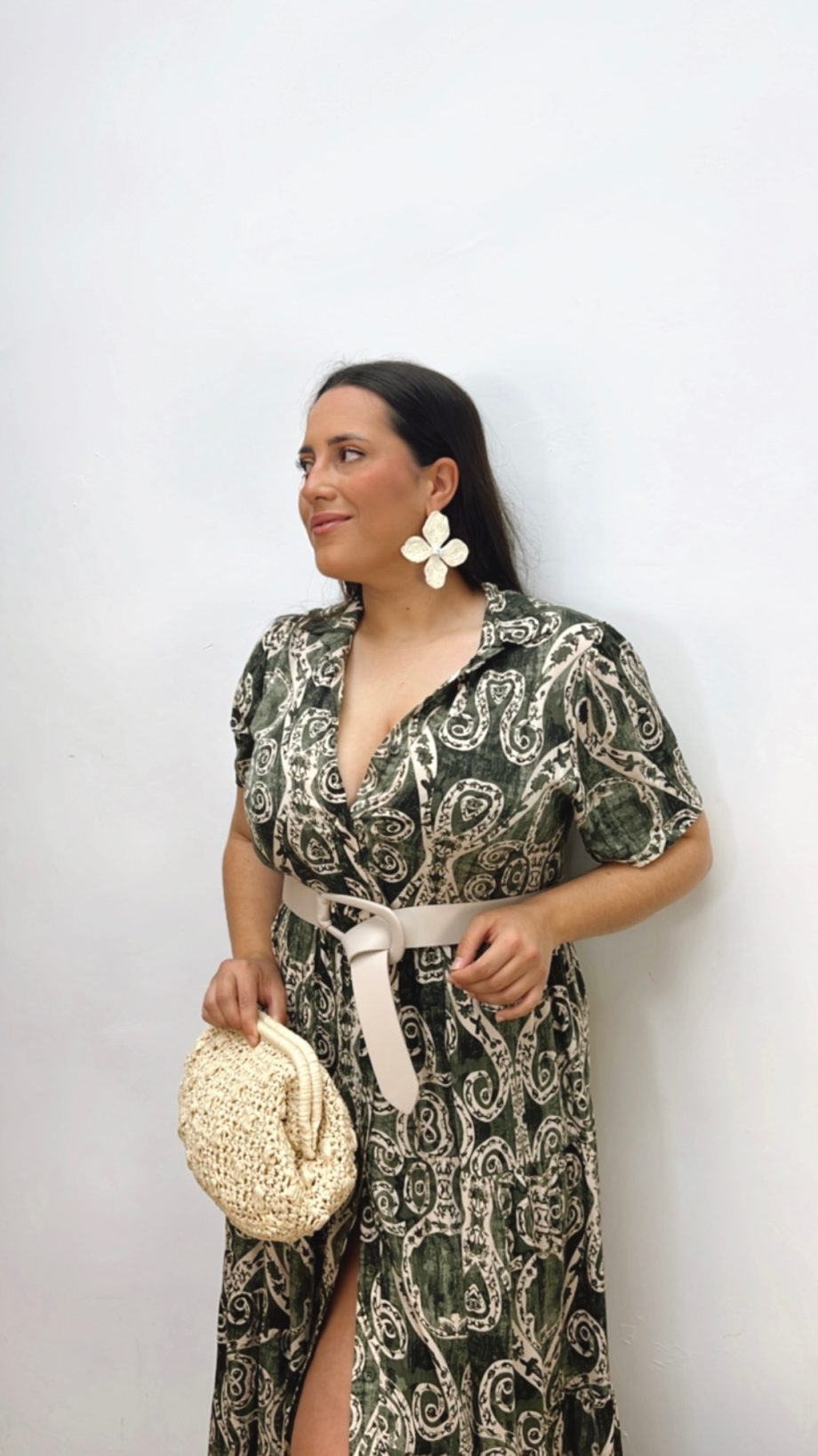Vestido Paneles Caqui & Beige