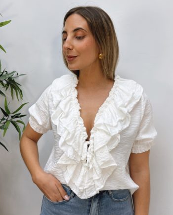 Blusa Doble Volante Blanca
