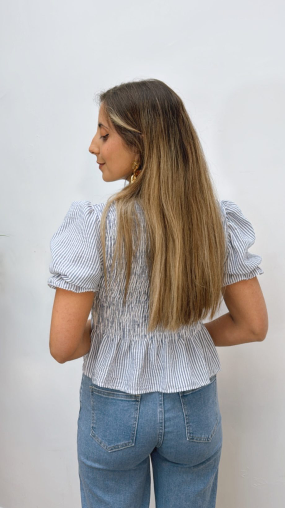 Blusa Panel Abeja Raya Azul