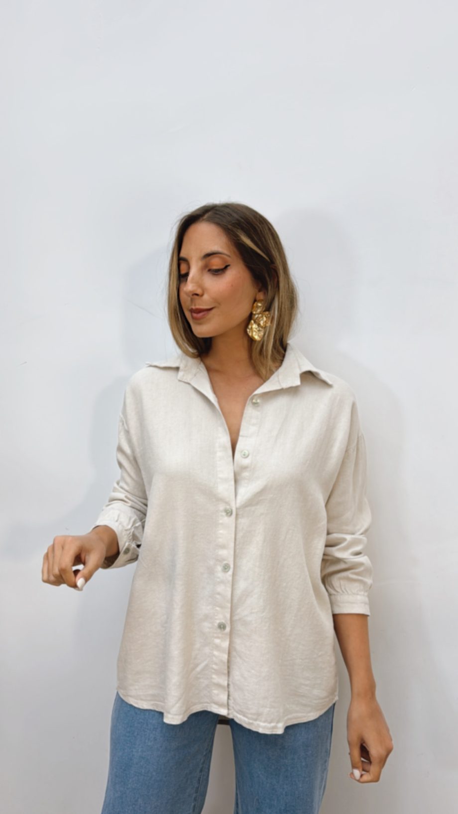 Camisa Lino Beige
