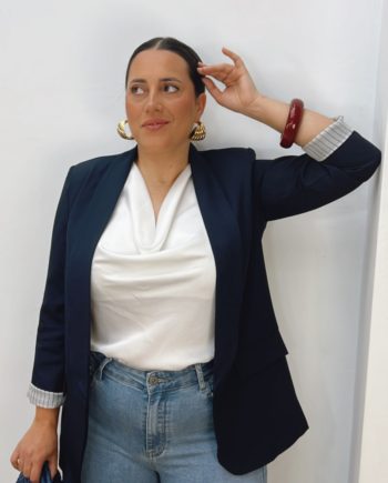 Blazer Vuelta Rayas Marino