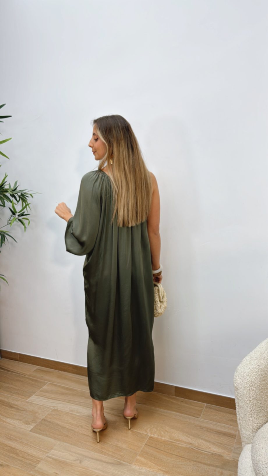 Vestido Asimétrico Khaki