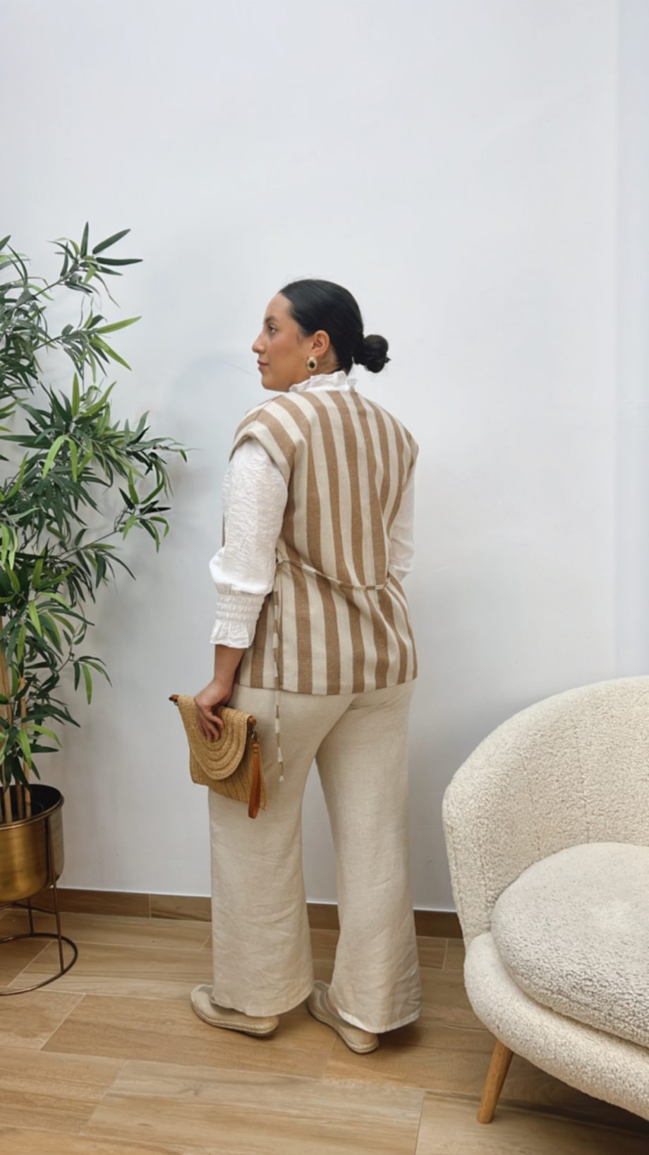 Chaleco Rayas Camel