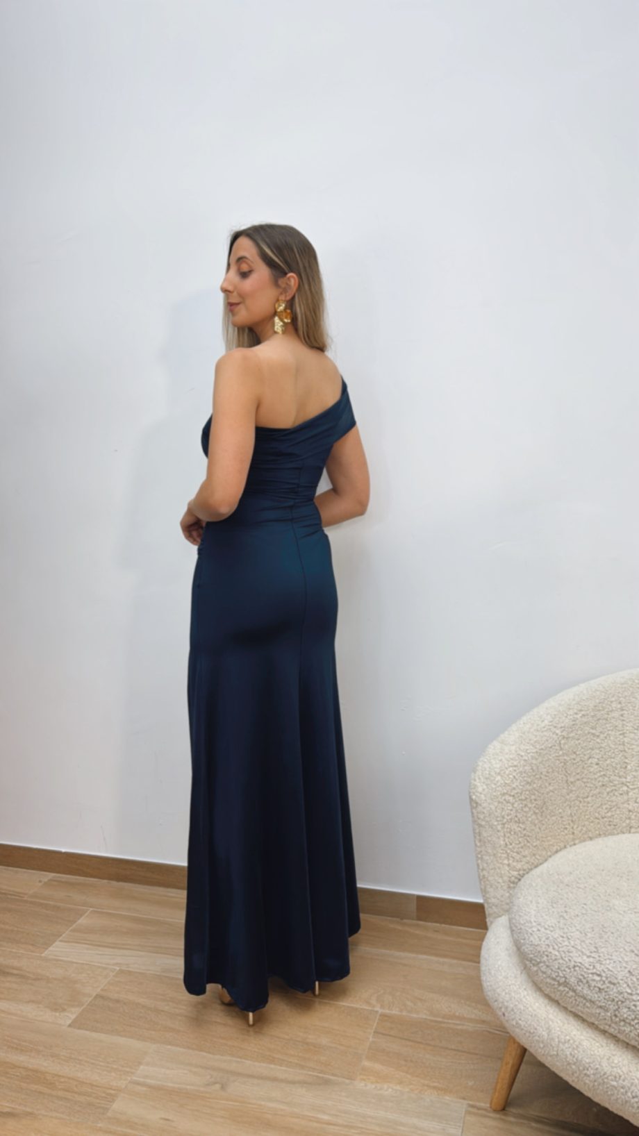 Vestido Asimétrico Azul Noche