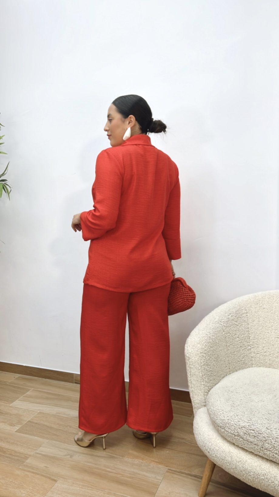 Traje Chaqueta Cruzado Rojo