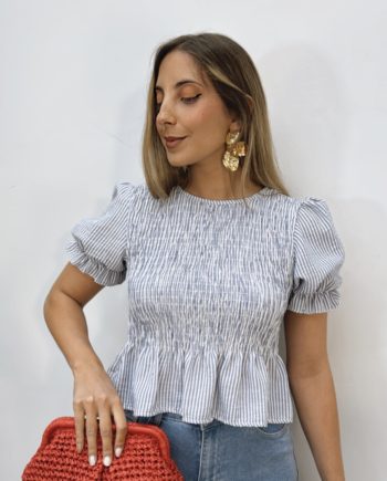 Blusa Panel Abeja Raya Azul