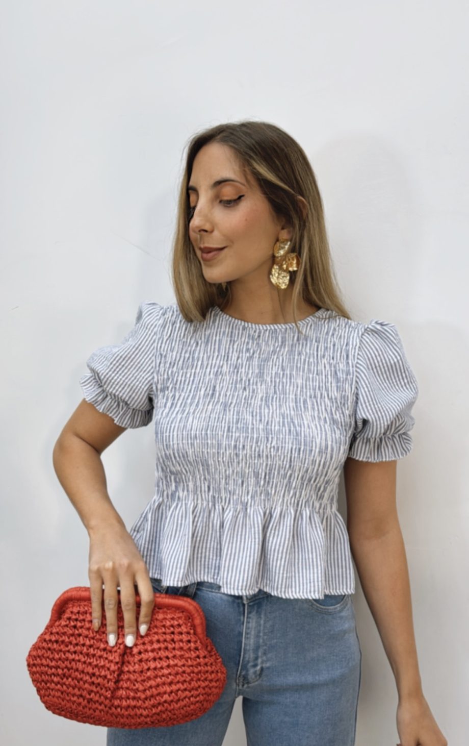 Blusa Panel Abeja Raya Azul