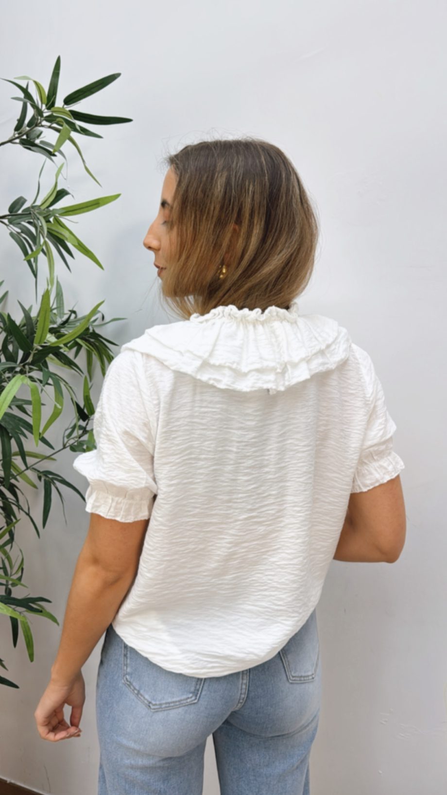 Blusa Doble Volante Blanca