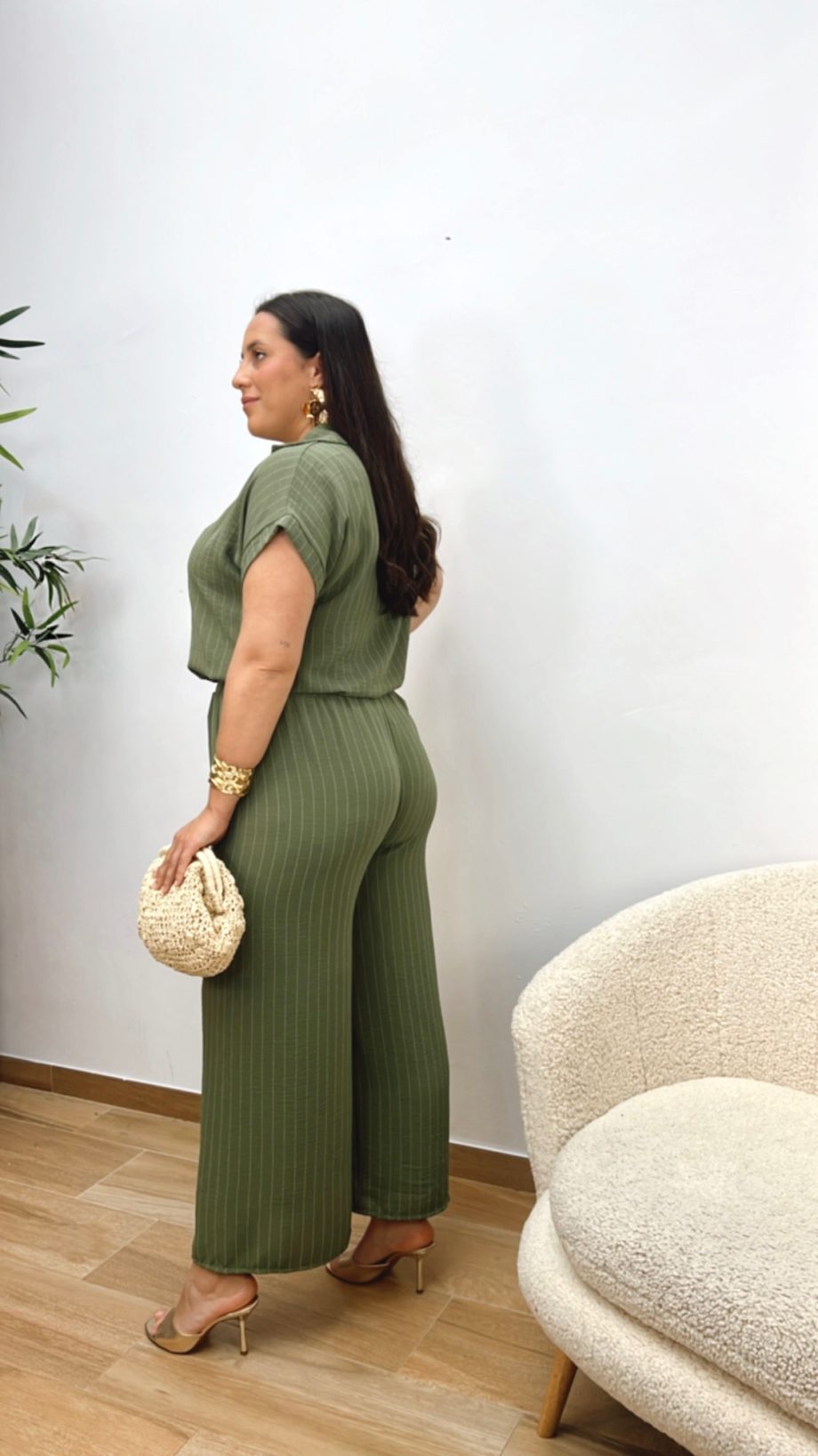 Conjunto Fluido Raya Diplomática Caqui