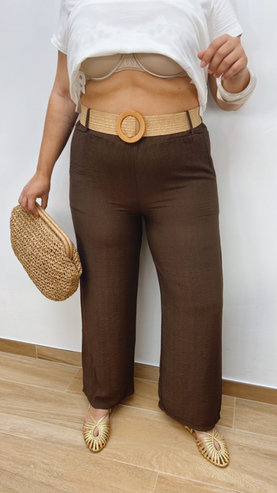 Pantalón Fluido Marrón Chocolate
