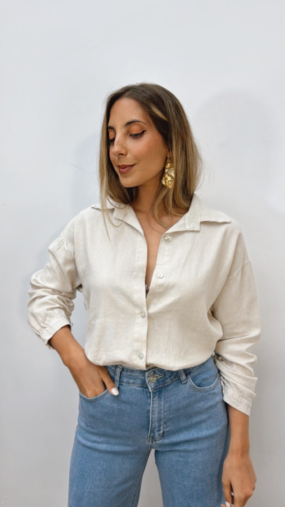 Camisa Lino Beige