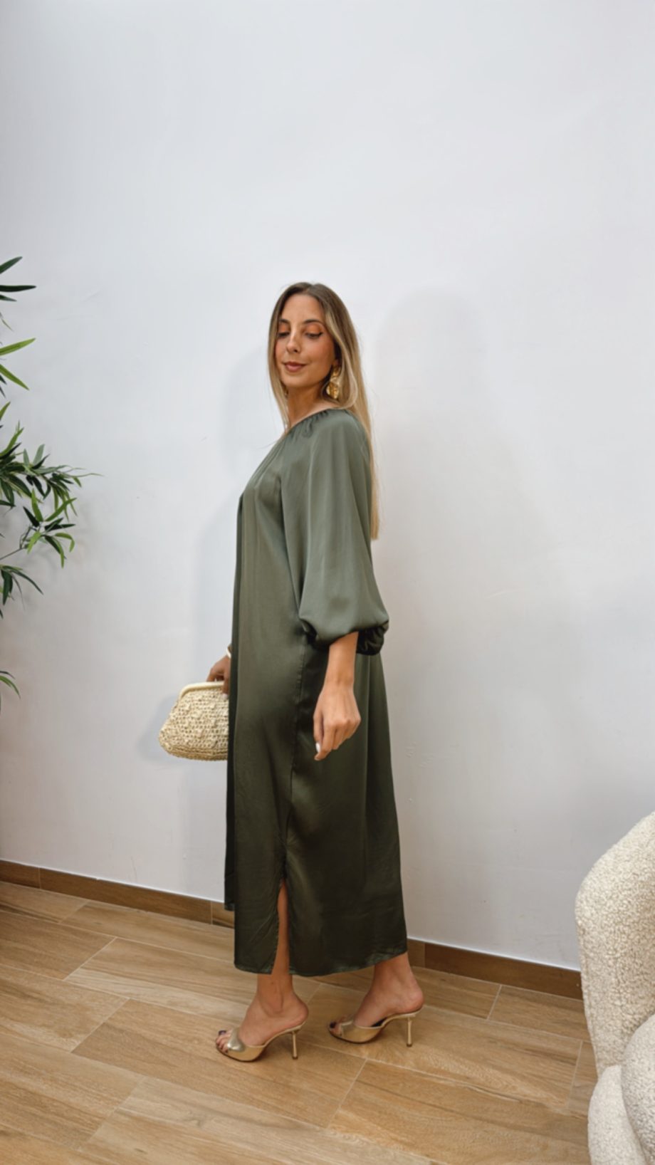 Vestido Asimétrico Khaki
