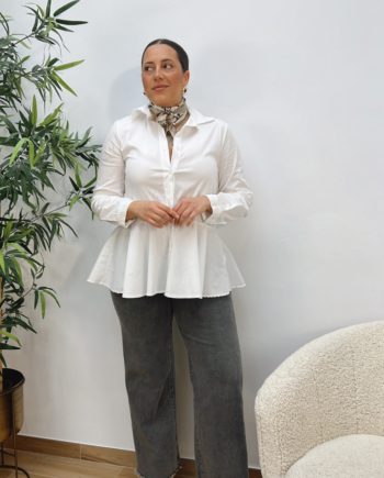 Blusa Peplum Blanca
