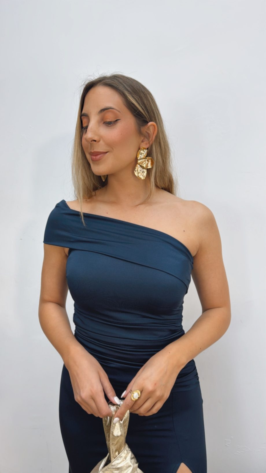 Vestido Asimétrico Azul Noche