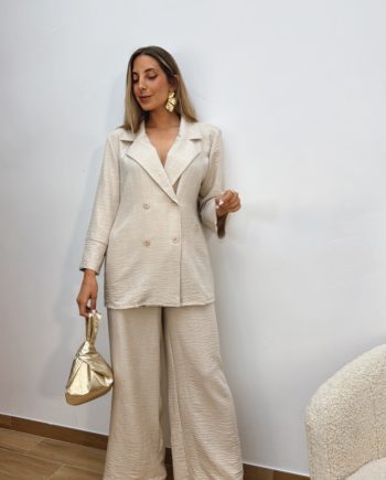 Traje Chaqueta Cruzado Beige
