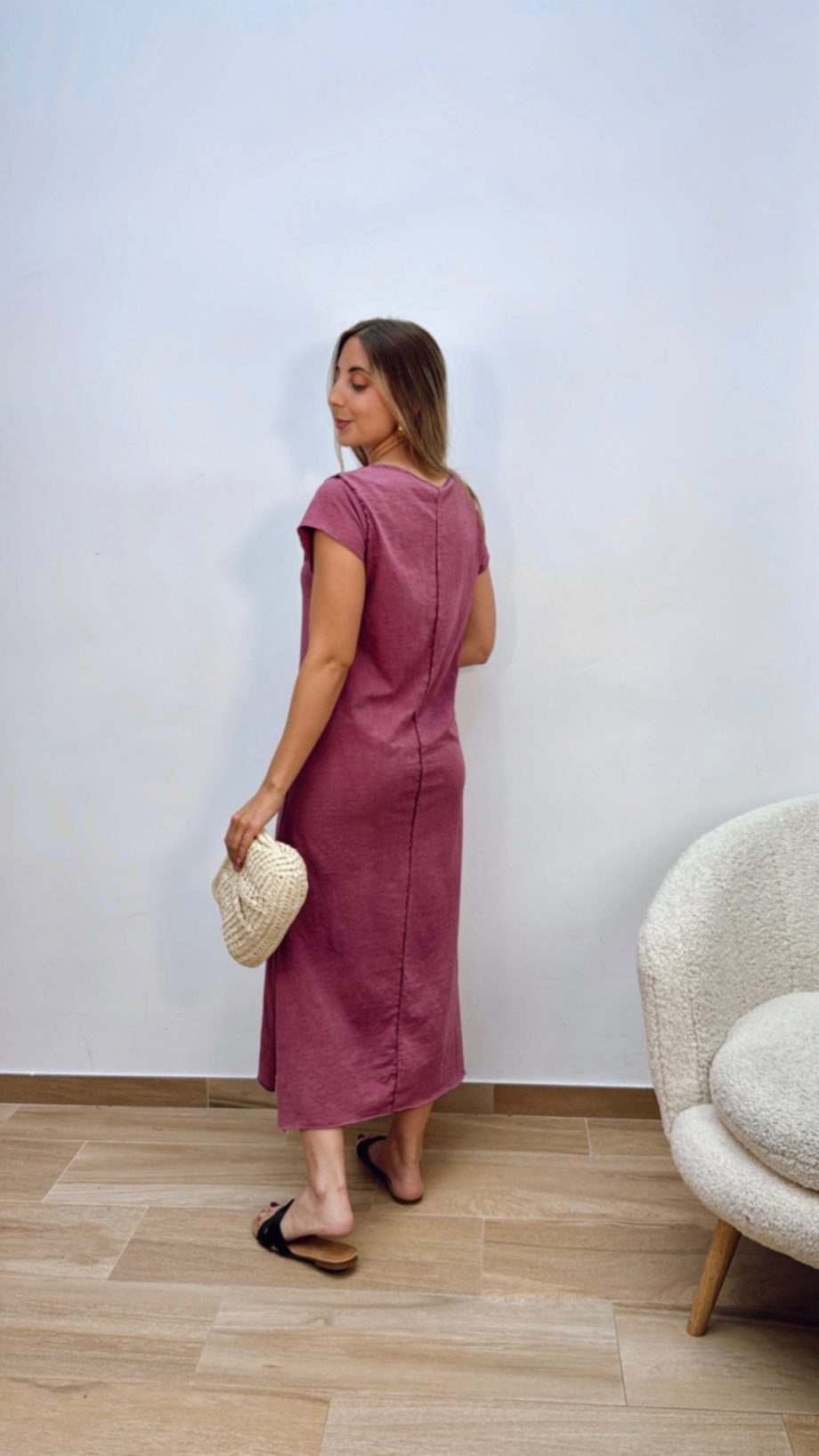 Vestido Algodón Frambuesa