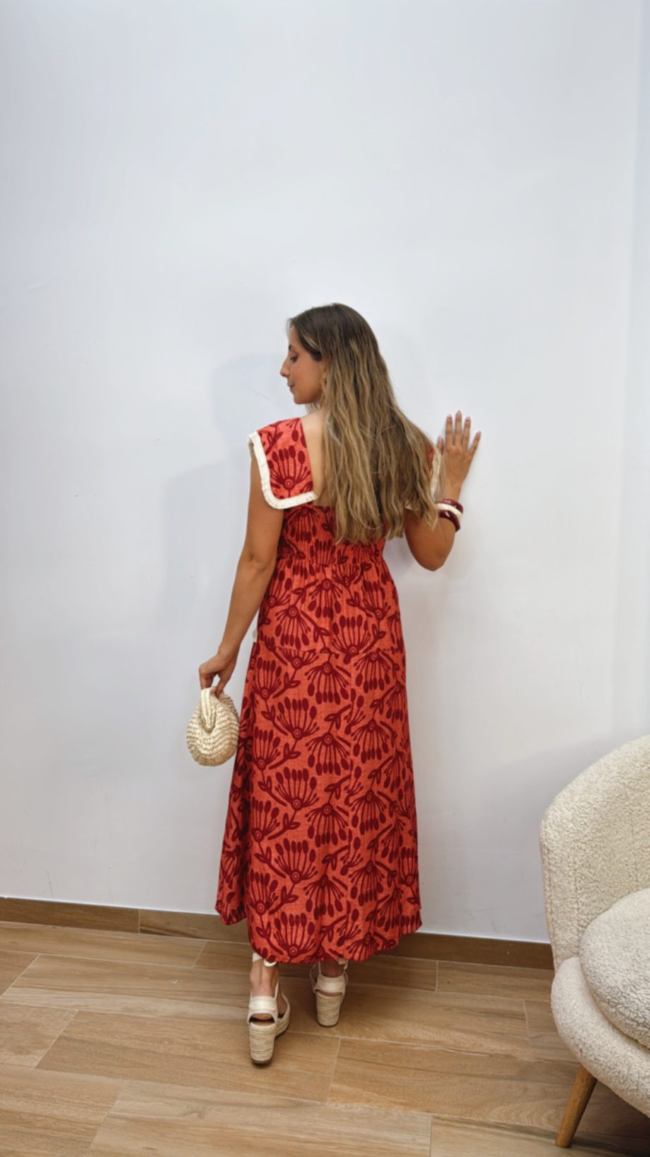 Vestido Lisett Coral & Teja