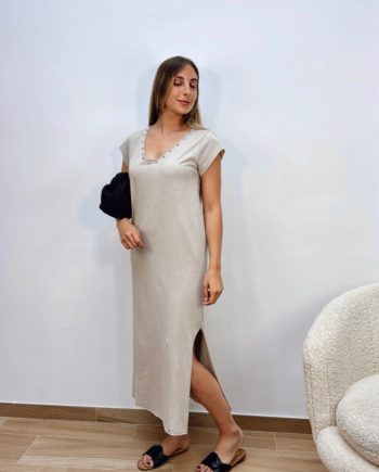 Vestido Algodón Beige