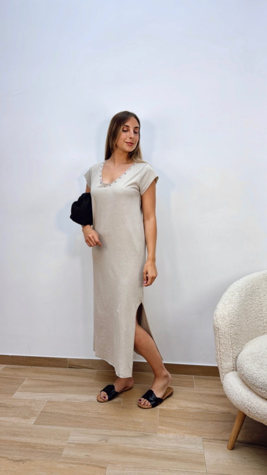 Vestido Algodón Beige
