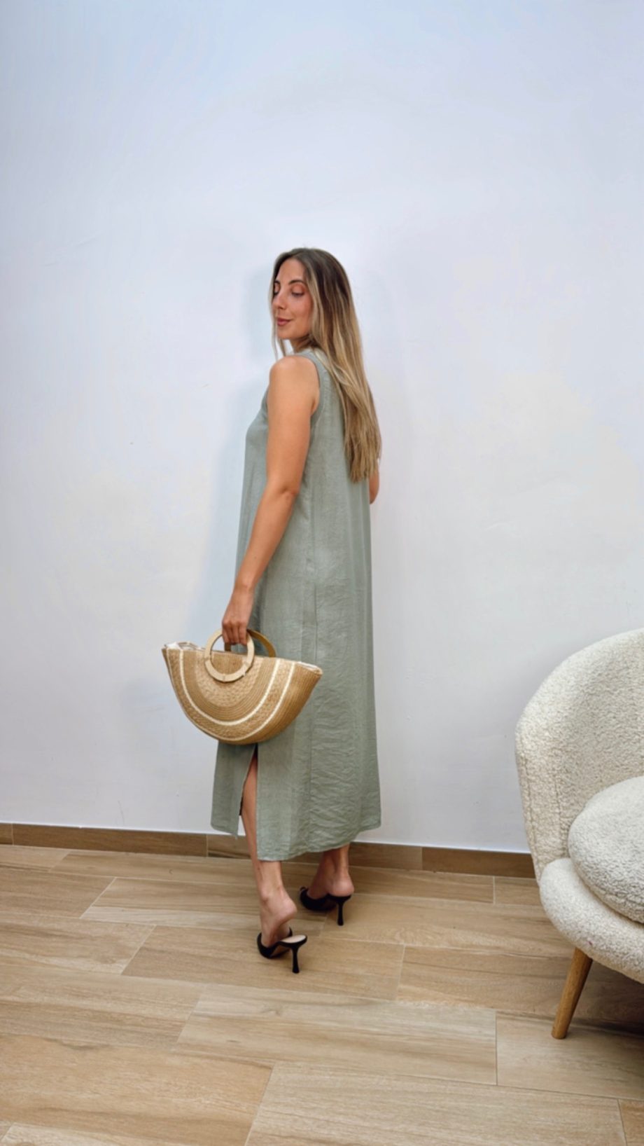 Vestido Básico Pico Caqui